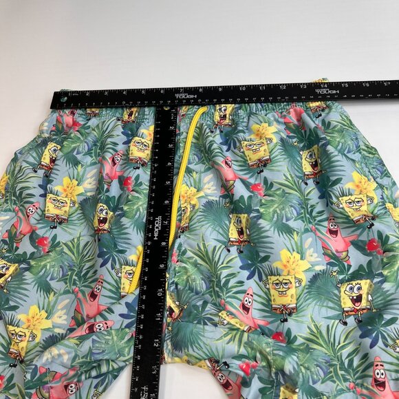 Spongebob Swim Trunk Men Medium Back Pocket Tropical Surf 28 H&M Beach Pool Core - Picture 10 of 10